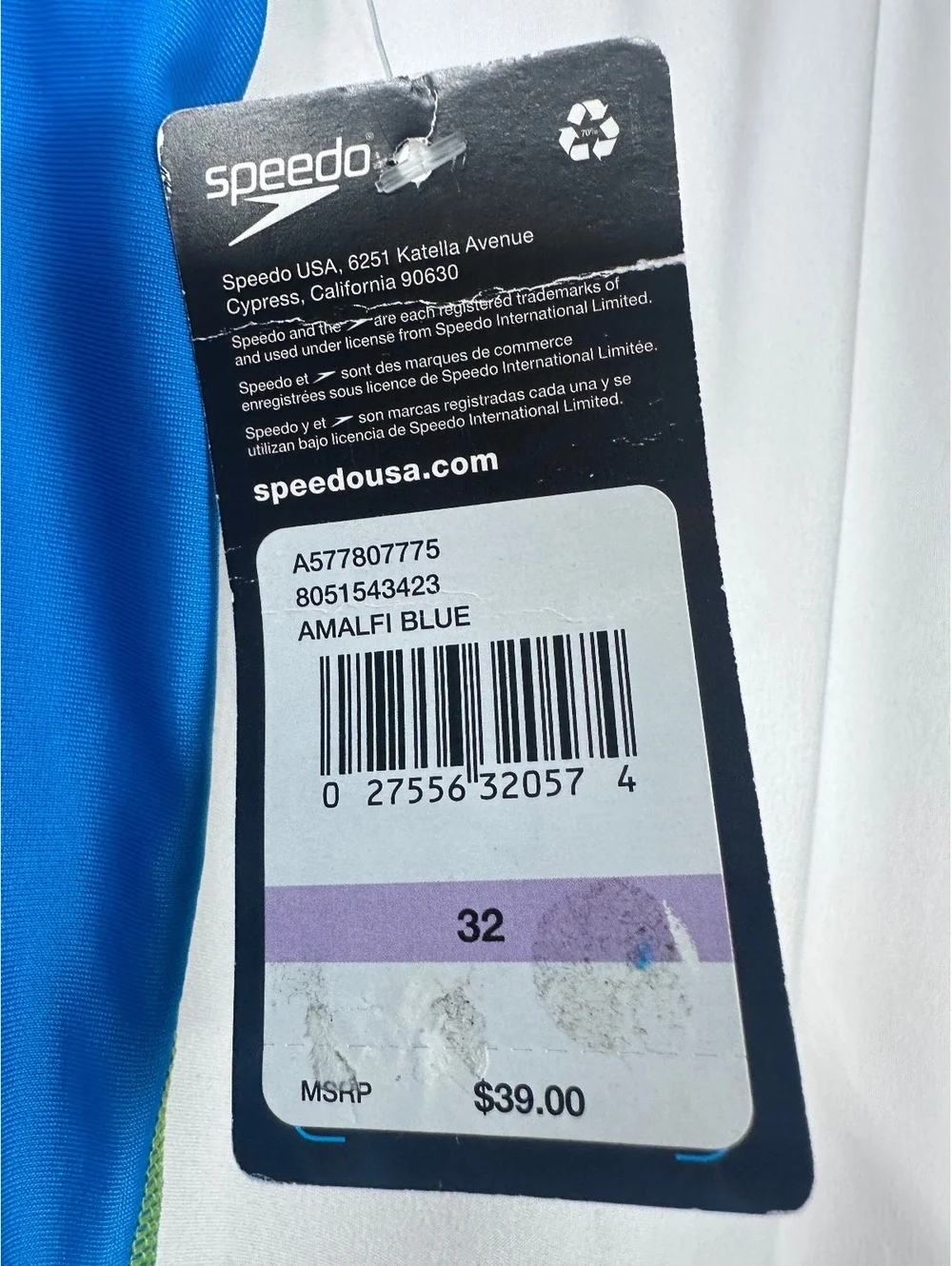 Speedo Men's Pro LT Swim Jammer Shorts Size 32 Amalfi Blue